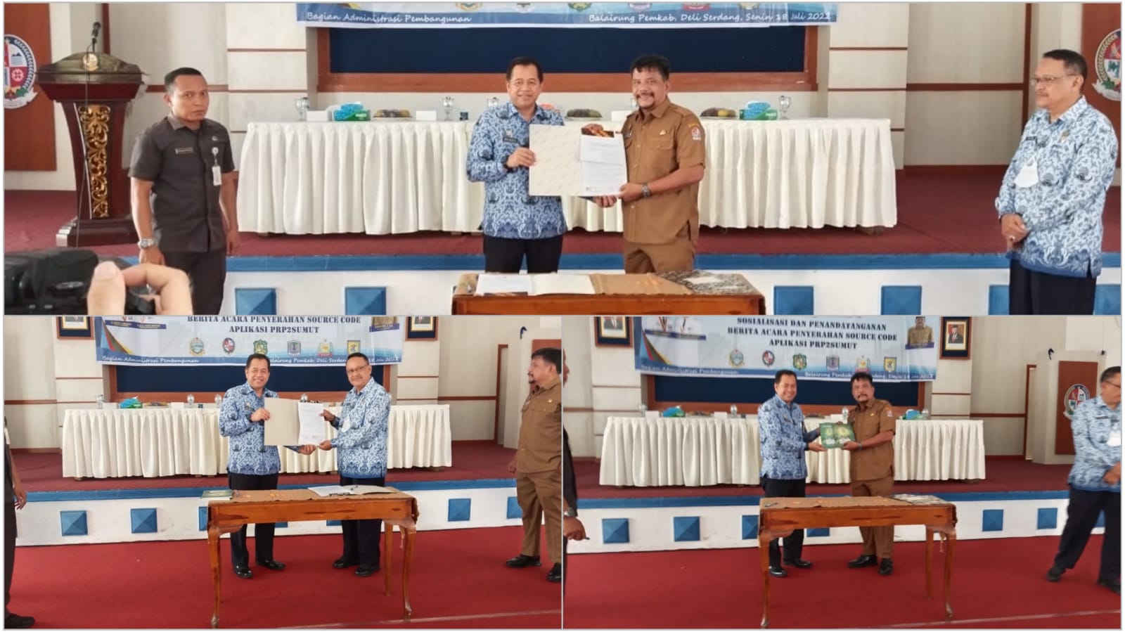 Penandatangan Berita Acara, Penyerahan dan  Penggunaan Aplikasi PRP2Sumut kepada Pemerintah Kabupaten/Kota di Wilayah Pantai Timur se-Provinsi Sumatera Utara
